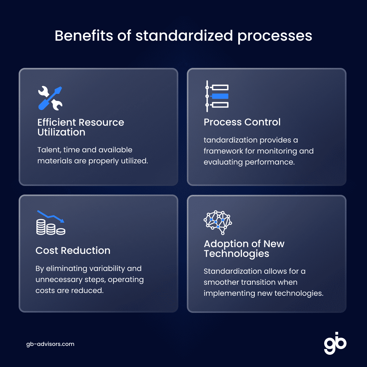 Benefits of standardized processes