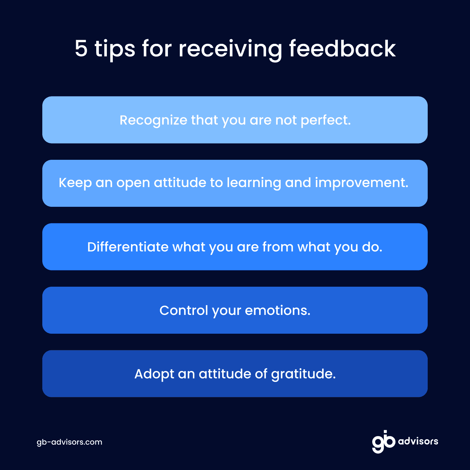 Tips for recieving feedback