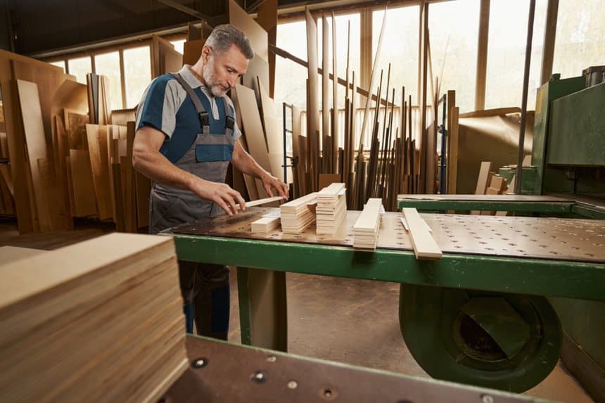 Carpenter in a factory
