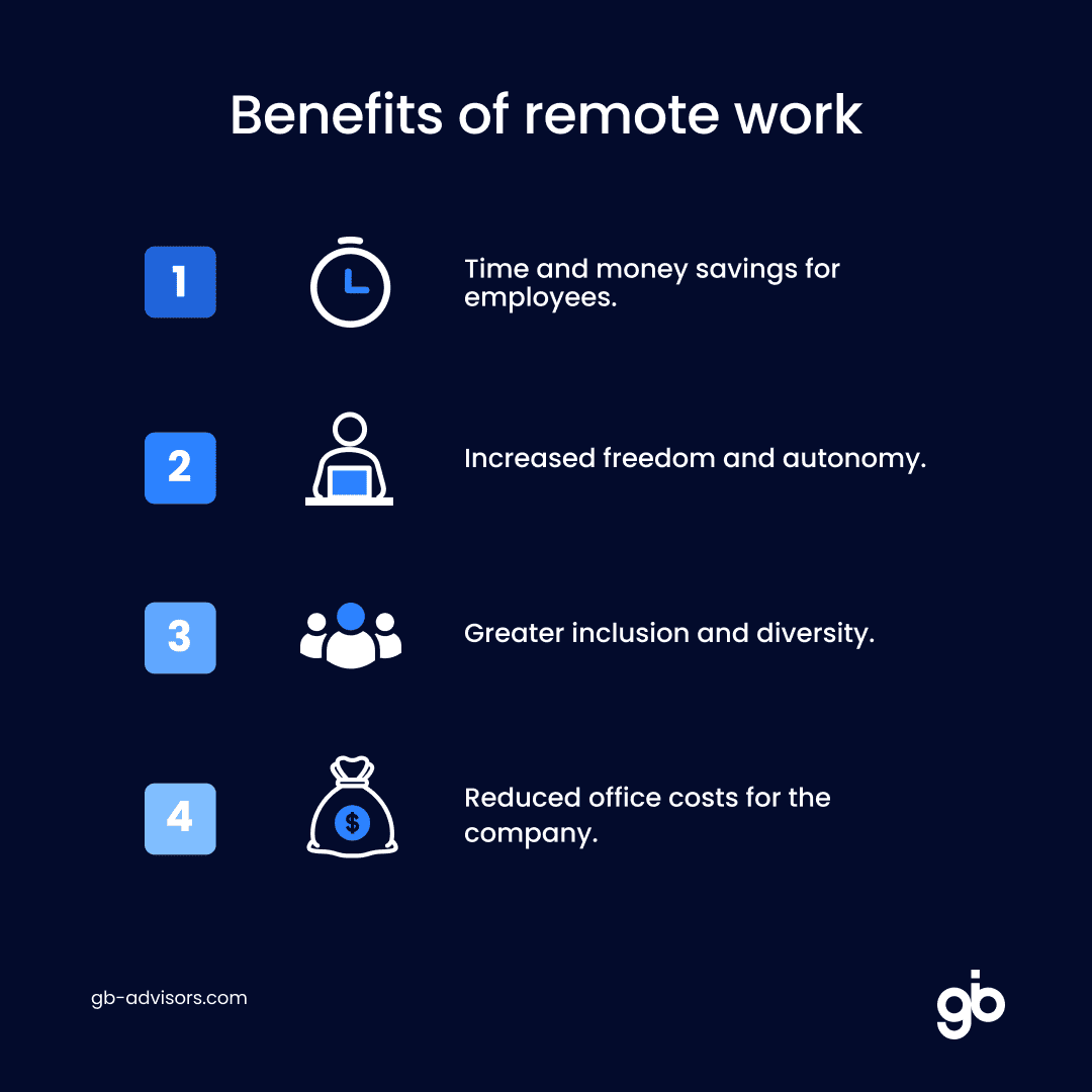 Benefits of remote work in digital transformation